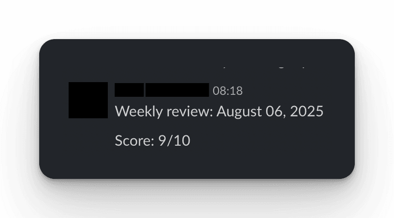 Slack — Weekly Reviews Thread